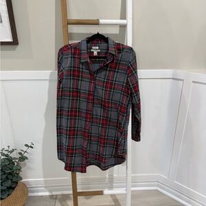 L.L Bean long Plaid Button-Up Shirt